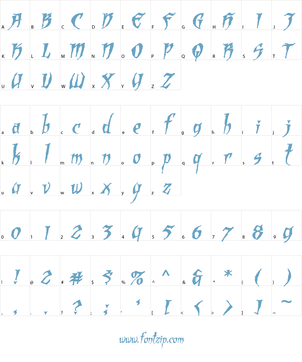 Scalper Font Character