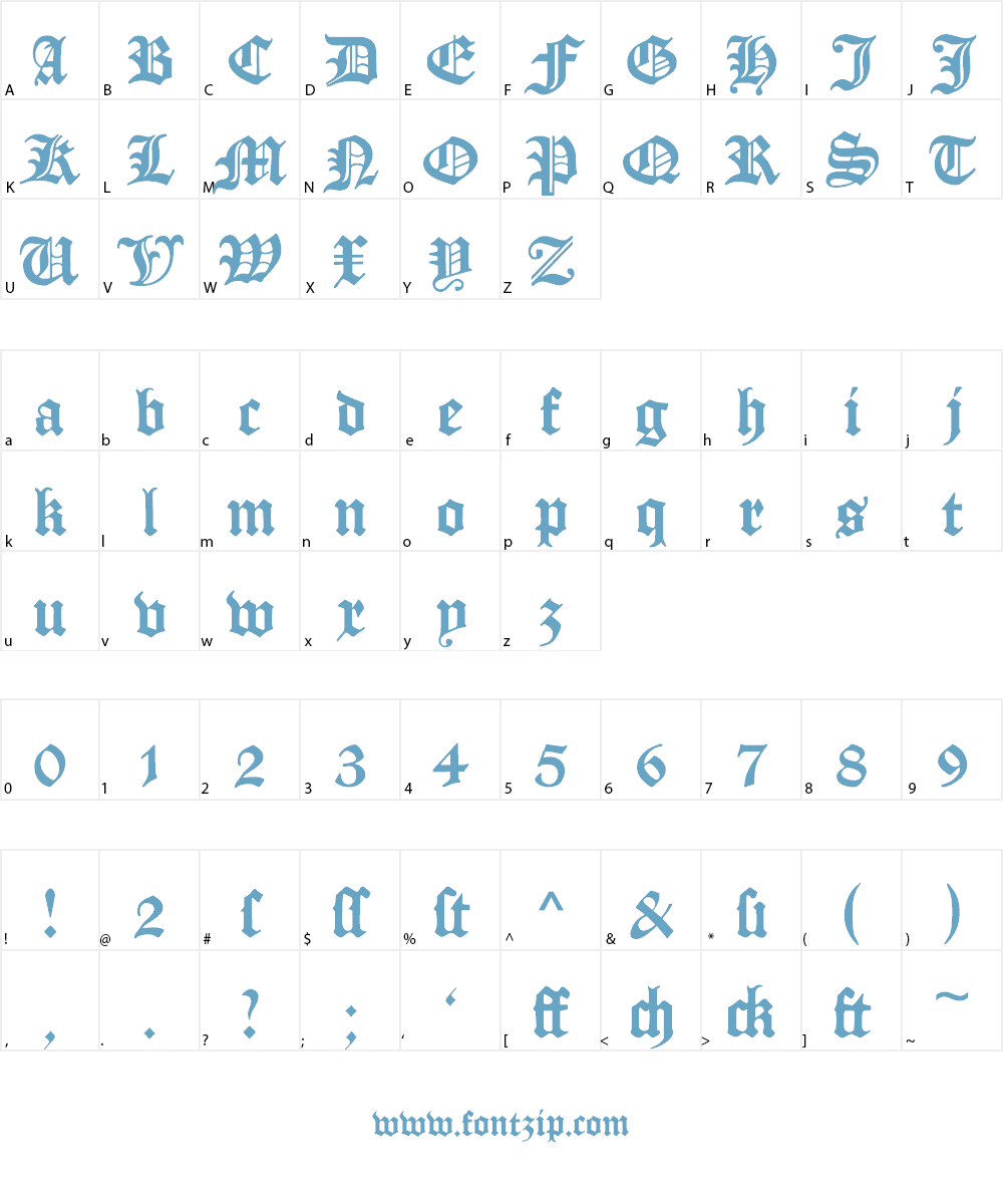 ManuskriptGotisch Font Character