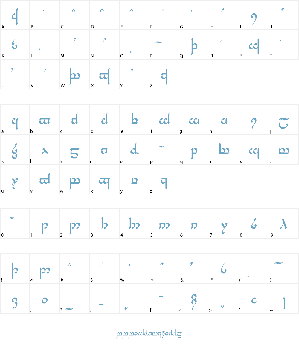 Tengwar Parmaite Font Character