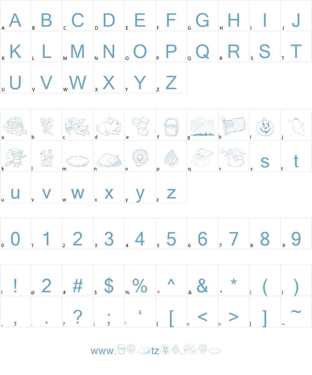 GE Holiday Sampler Font Character