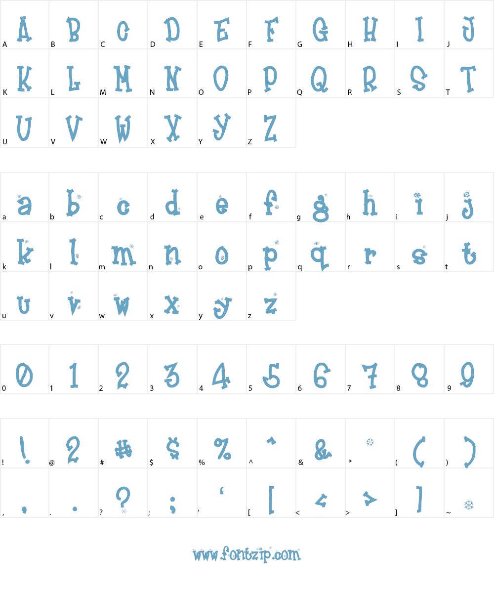 Frosty Font Character