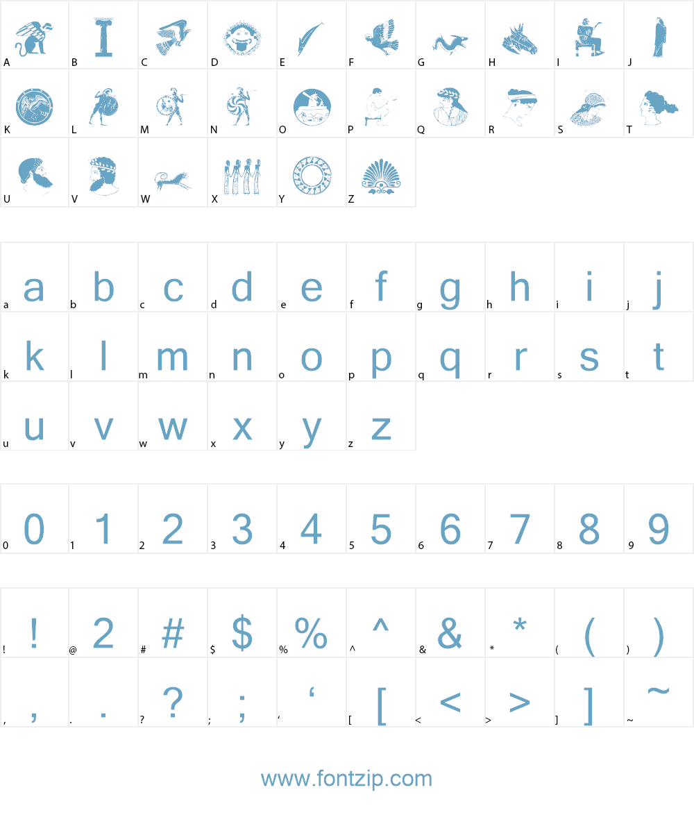 Greek1 Font Character