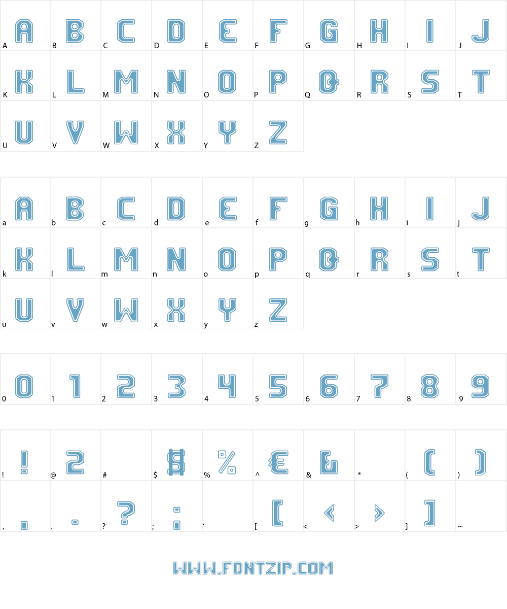 FM University Font Character