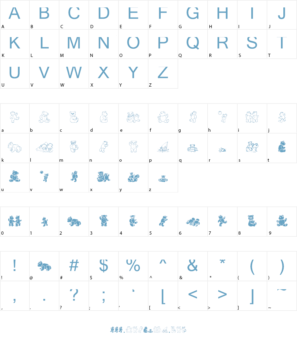 WWBearySpecial Font Character