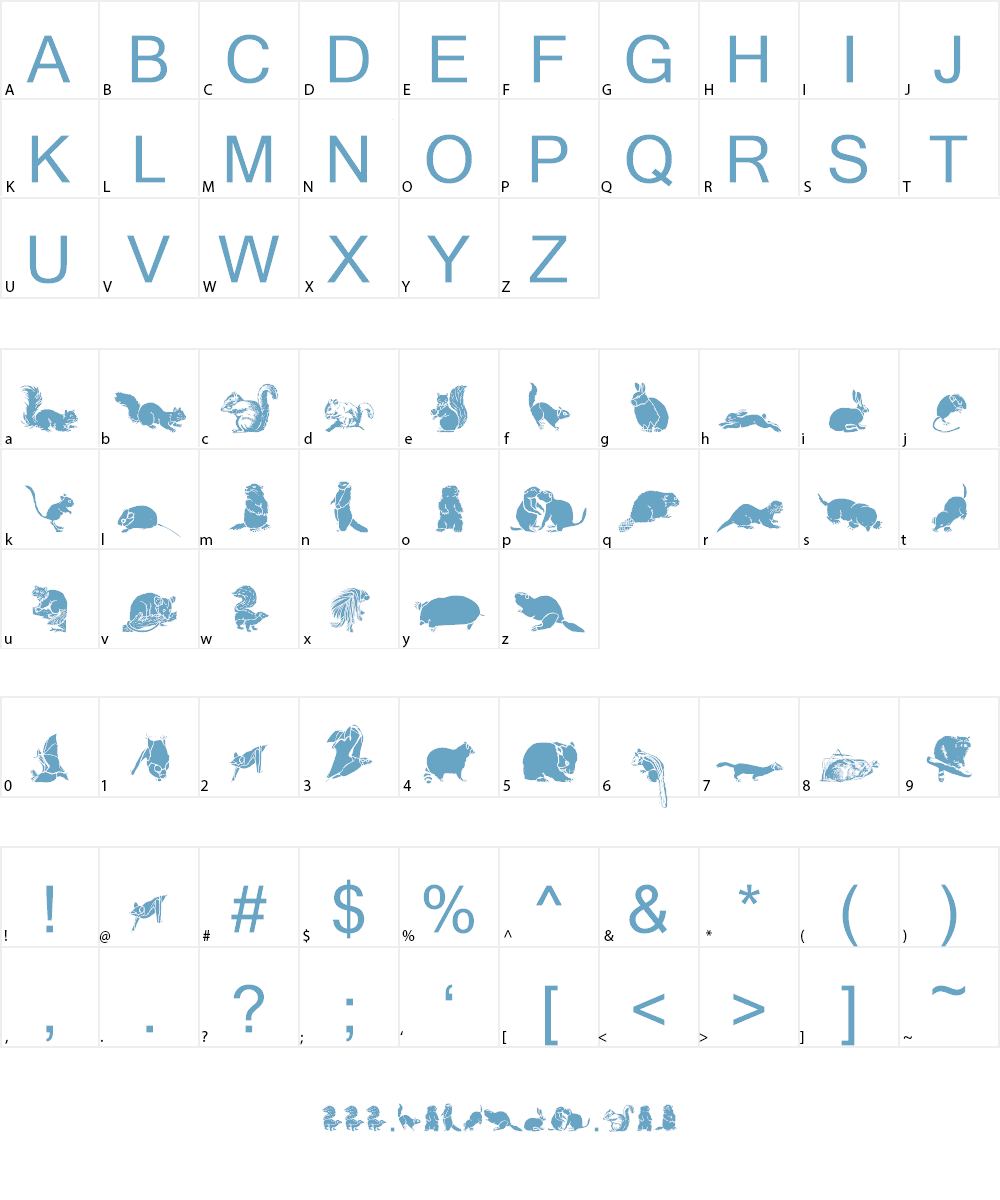 WWFurryFriends Font Character