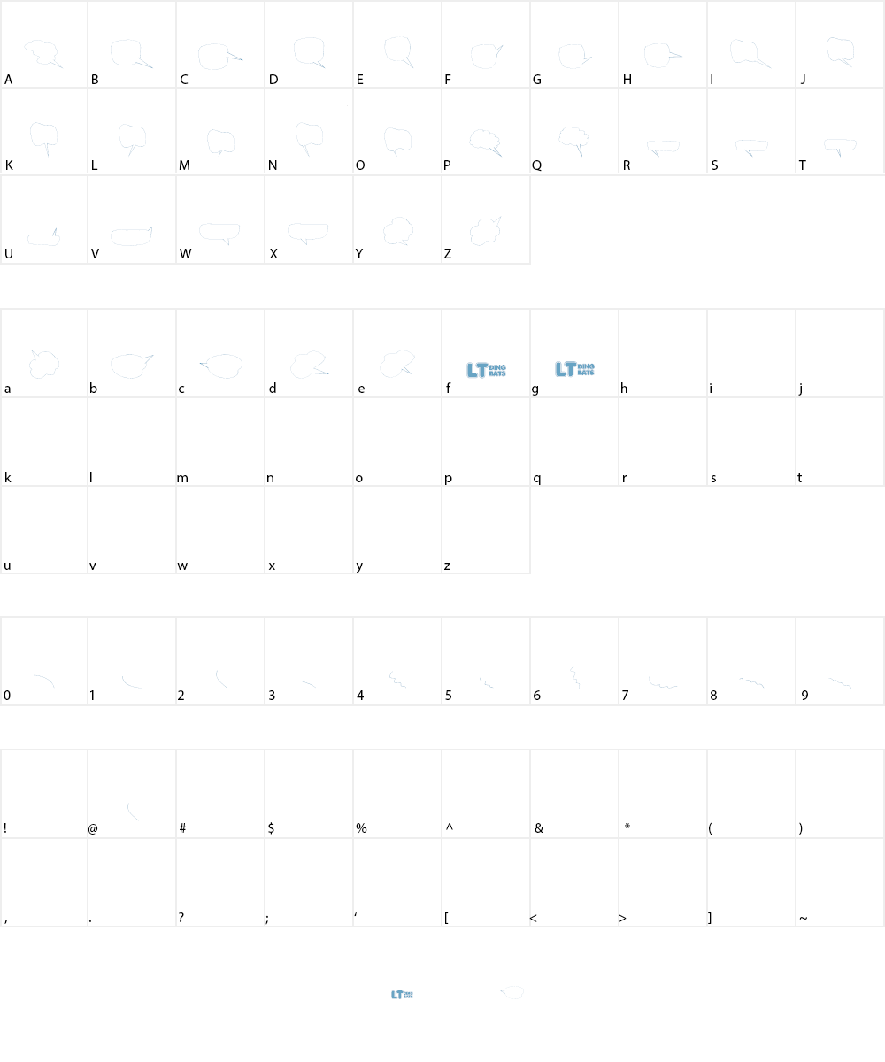 Freaky Comment Balloons LT Font Character