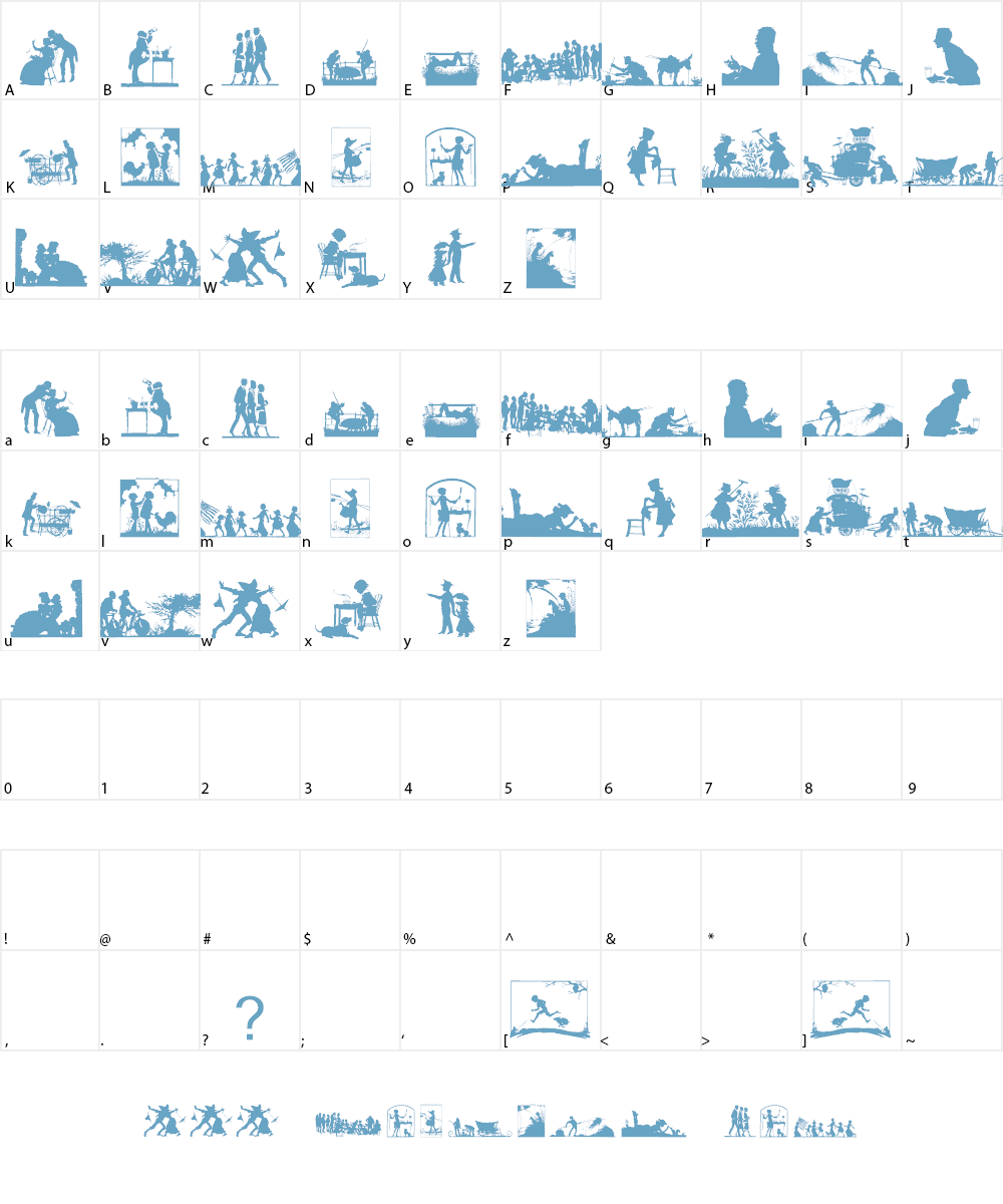 Silhous Oldfashion Font Character