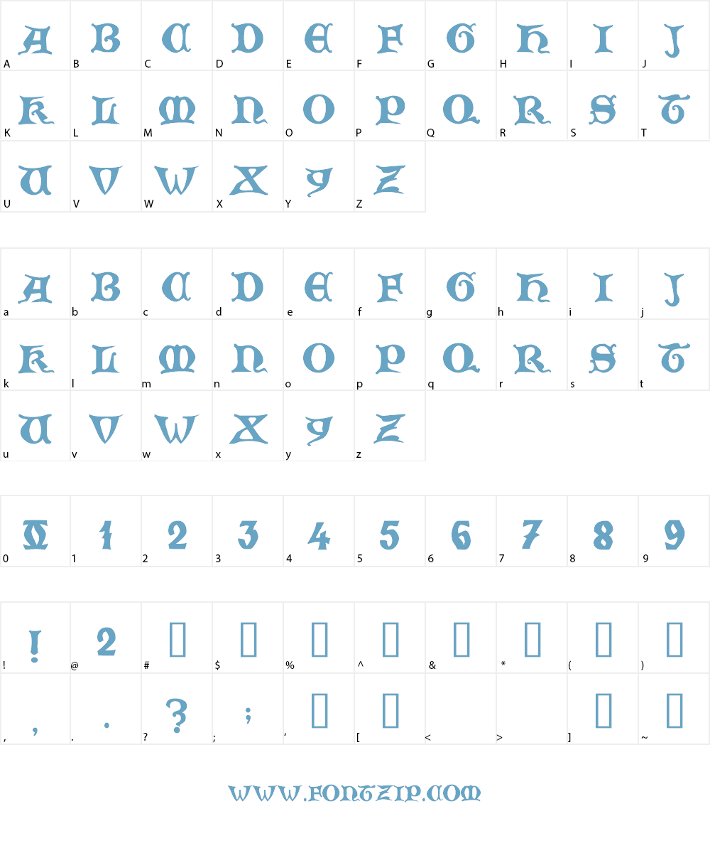 Zamolxis V Font Character