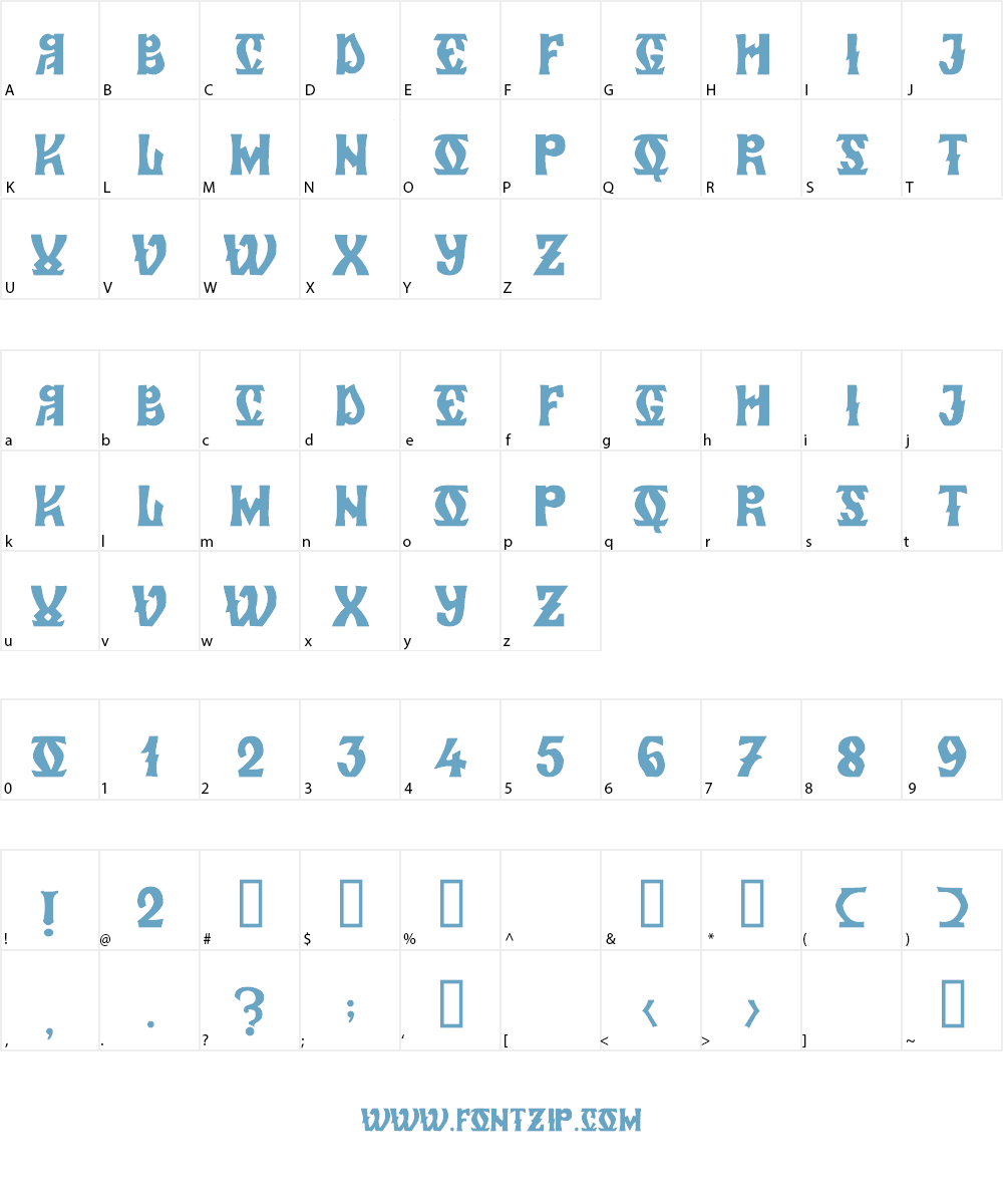 Zamolxis VI Font Character