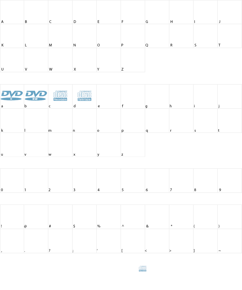 DVDPixPro Font Character