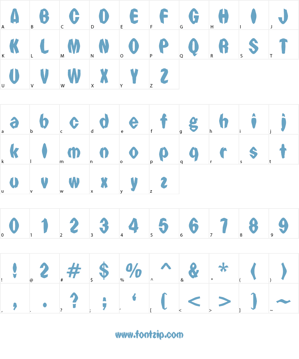 Punch Drunk Font Character