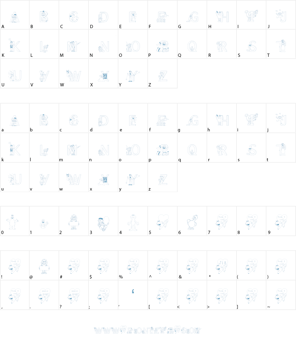 FL Sesame Street Font Character