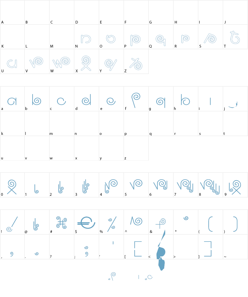 CRUL.TTF Font Character