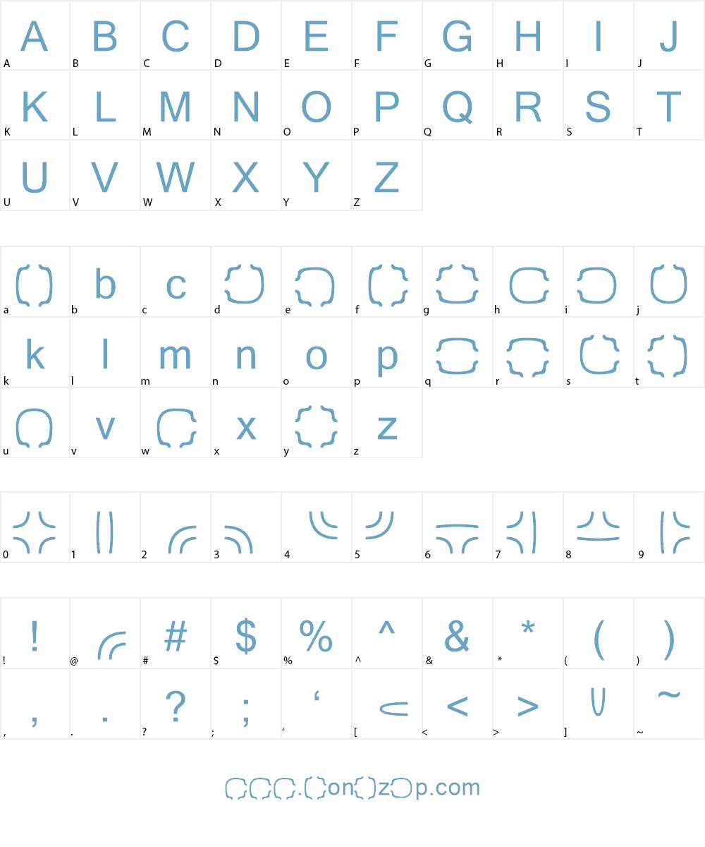 Maze Maker Cavern Level 1F Font Character