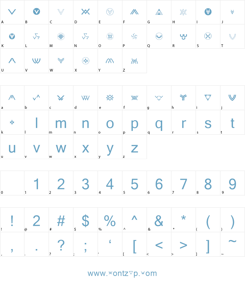 Chevron Dingbats Font Character