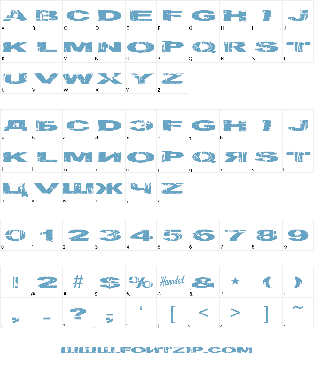 Gulag Decay Font Character