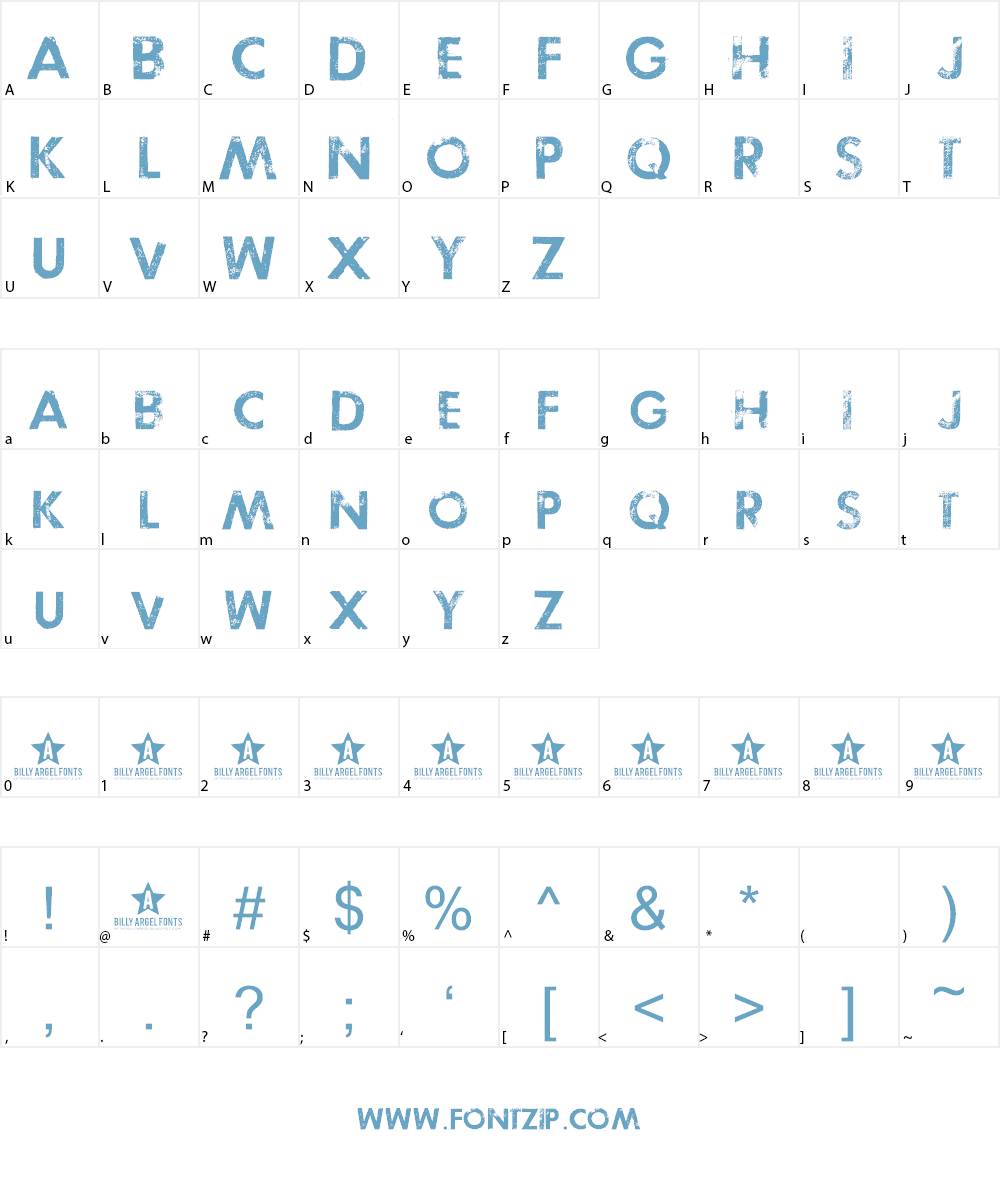 TOSCA ZERO Font Character