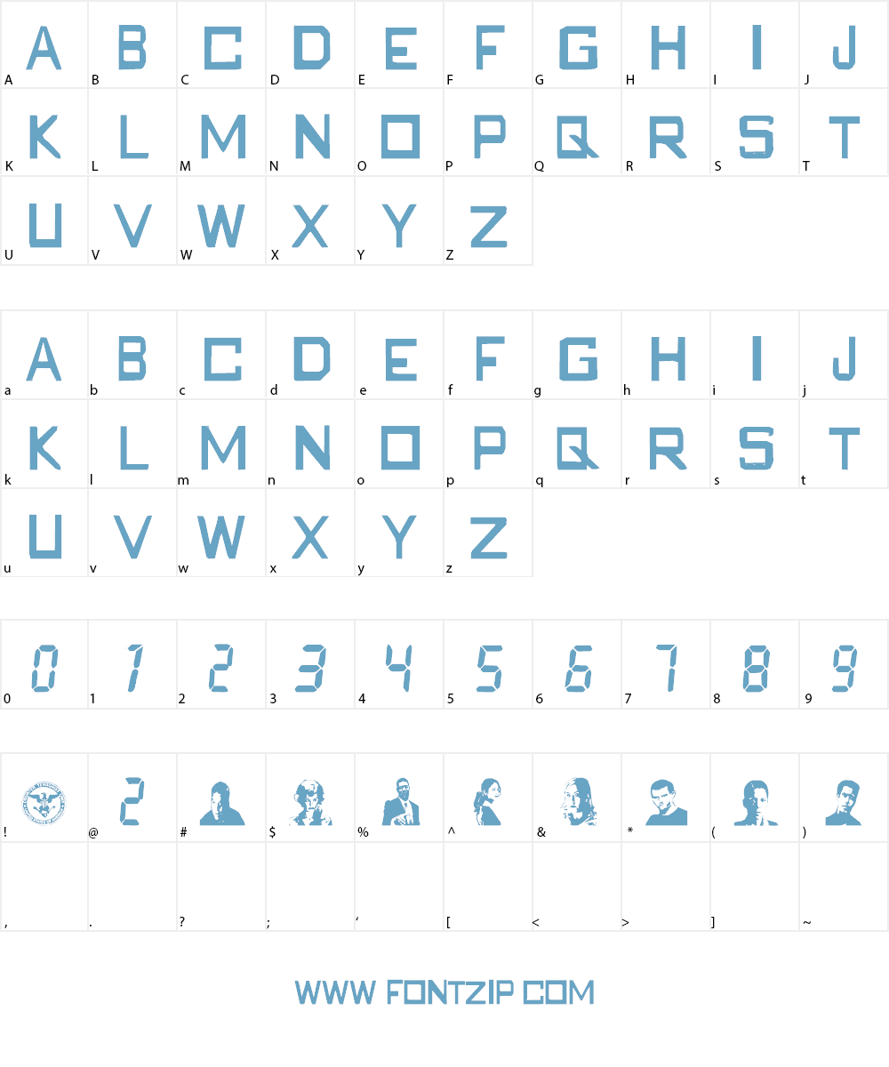 twenty four Font Character