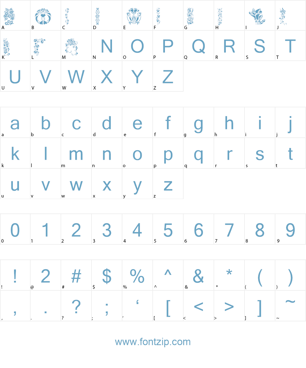 Flowers4 Font Character