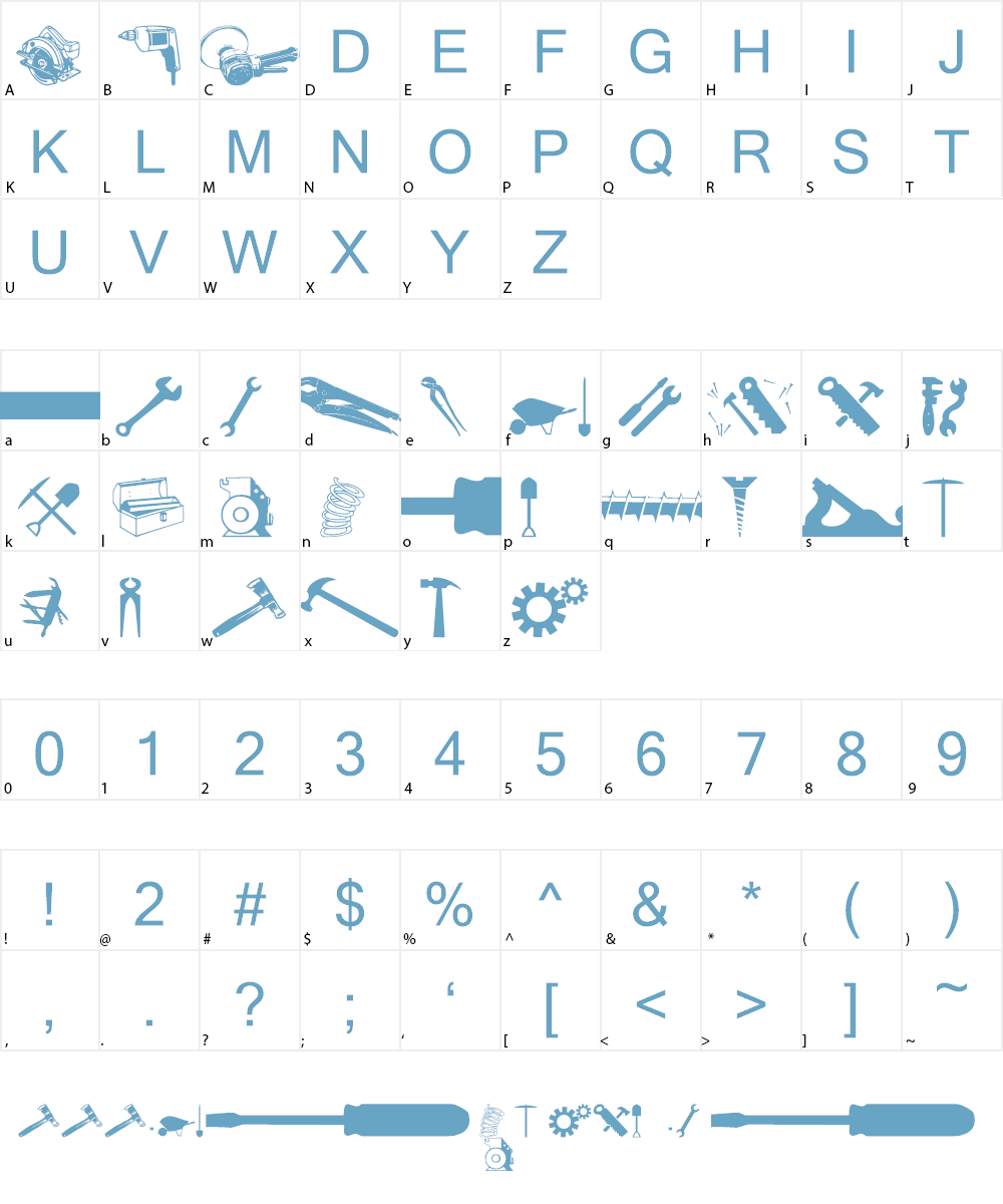 wmtools1 Font Character
