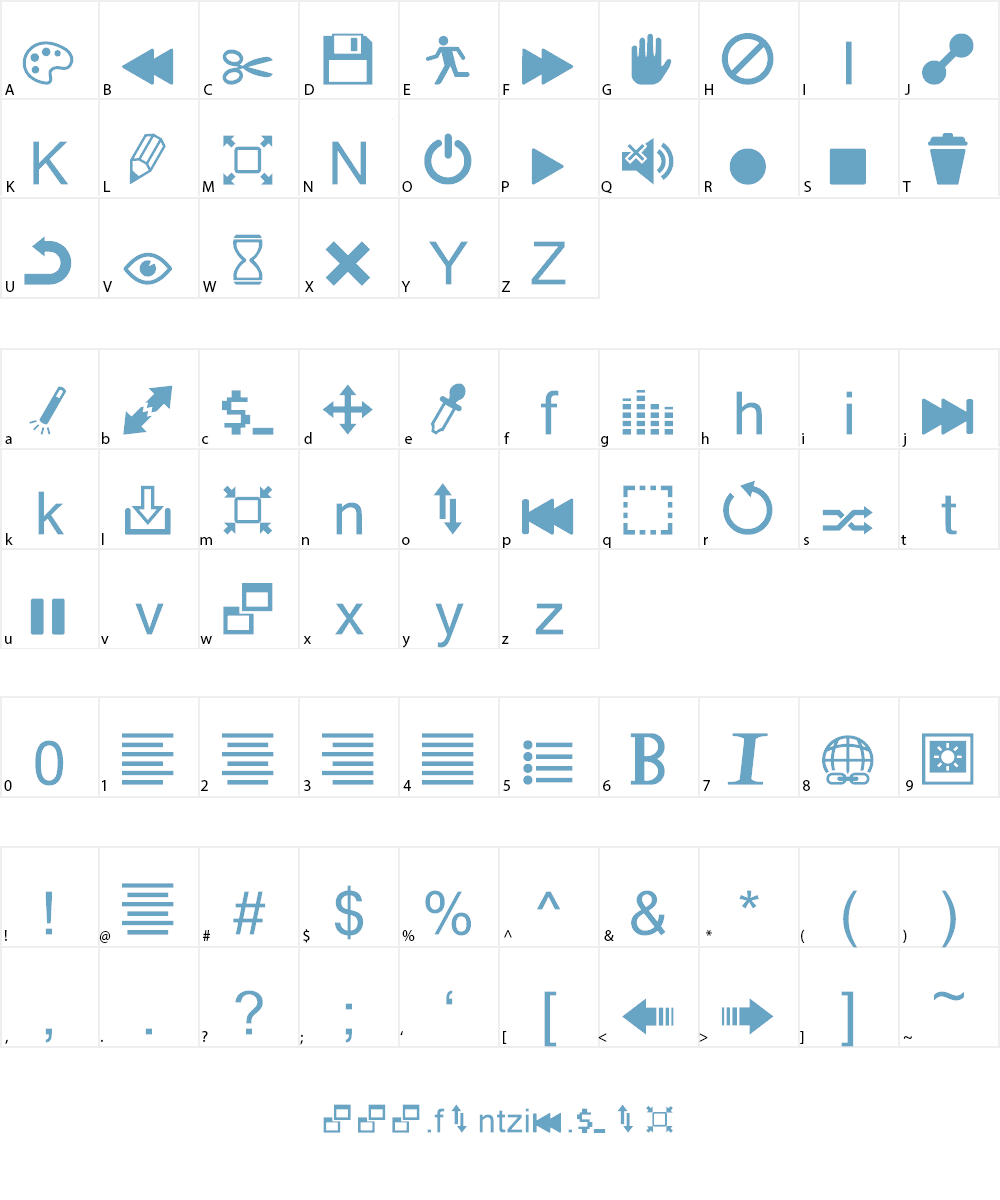 Heydings Controls Font Character