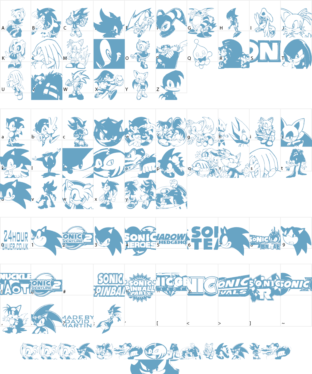Sonic Mega Font Font Character