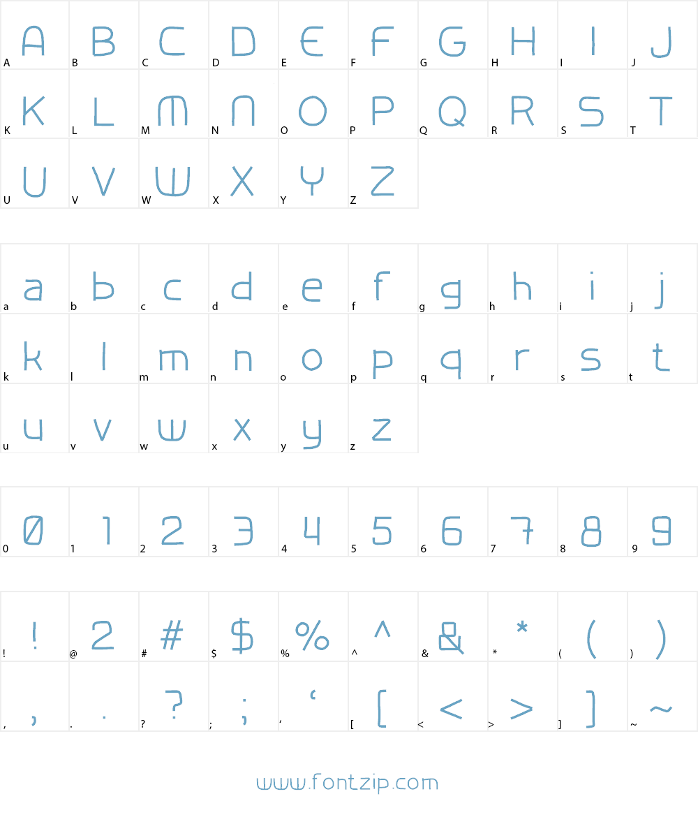 TestFontHF Font Character