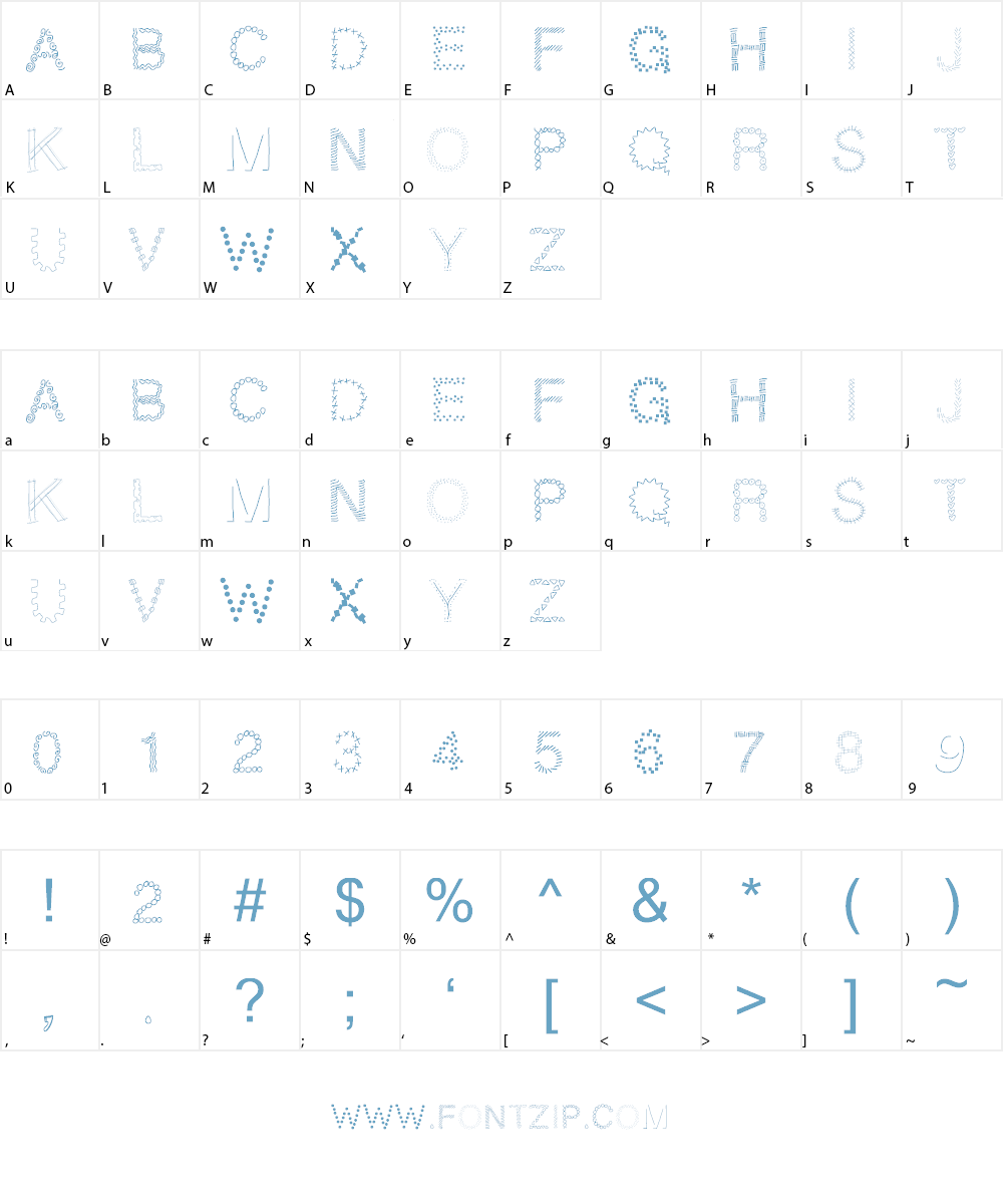 PWPatchwork Font Character