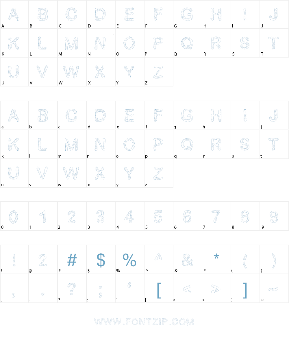 Gelstripped Font Character