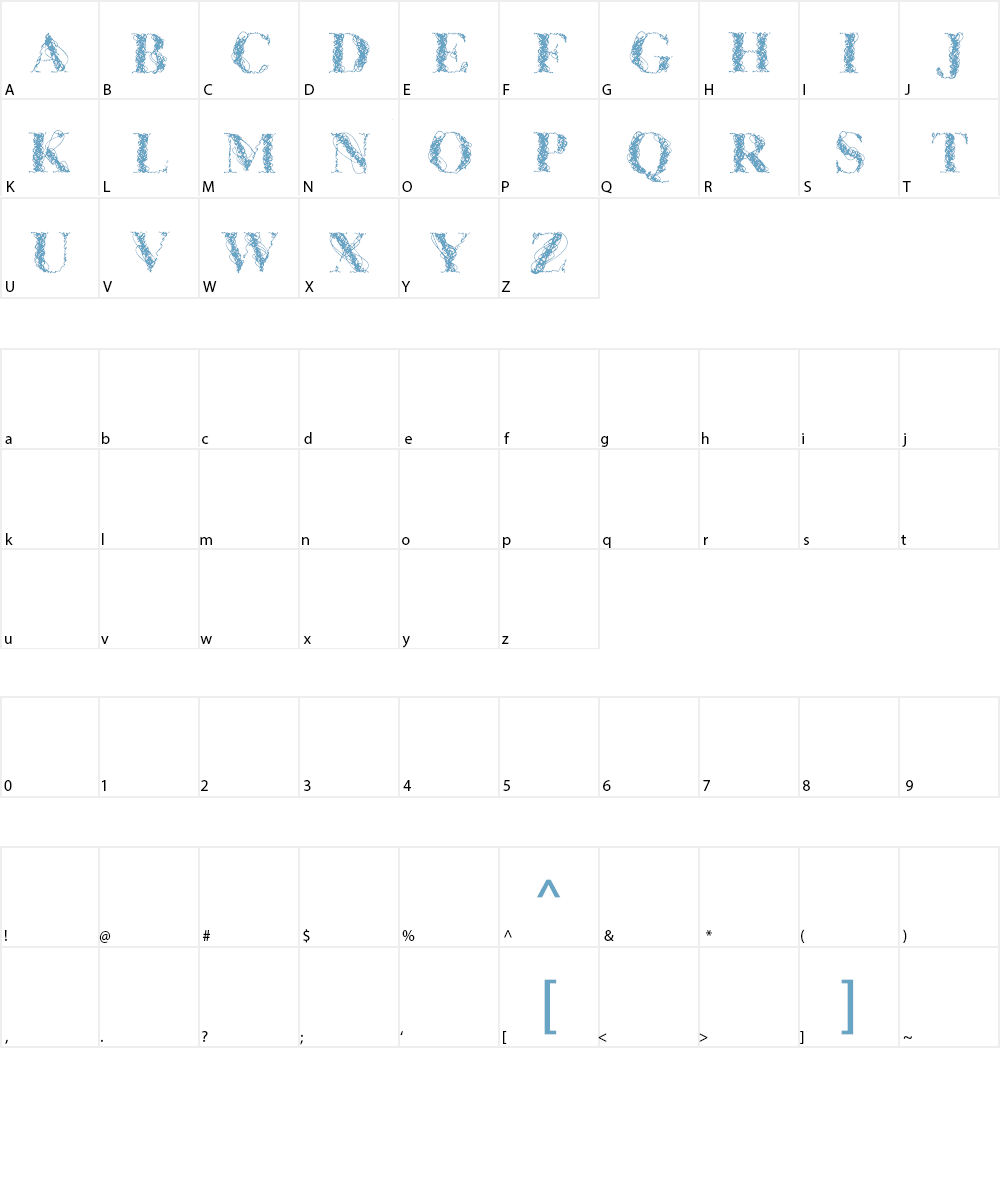 CF WireFrame Demo Font Character