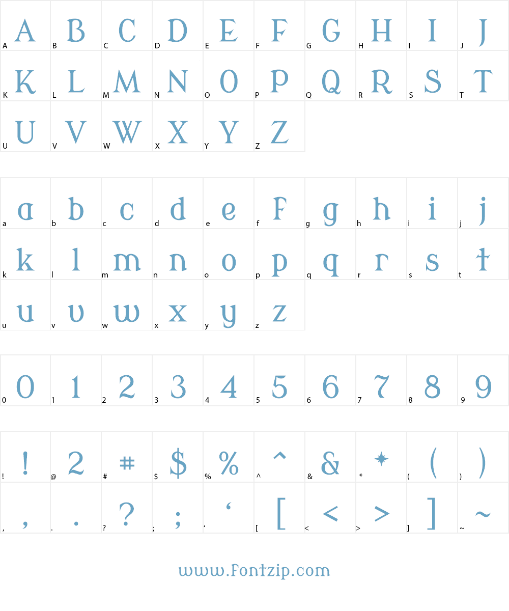 Modern Antiqua Font Character