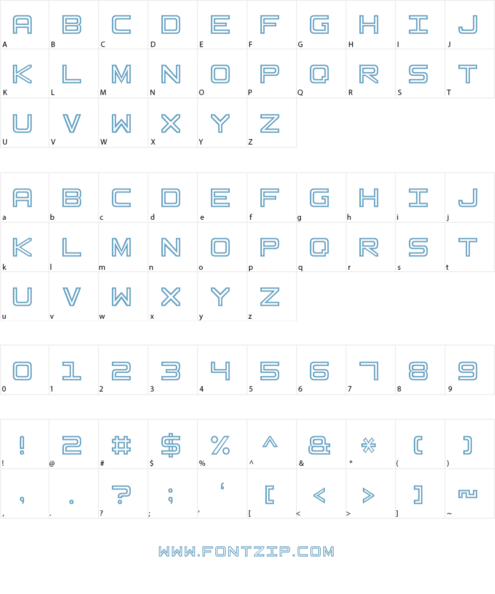 Basic Square 7 Font Character