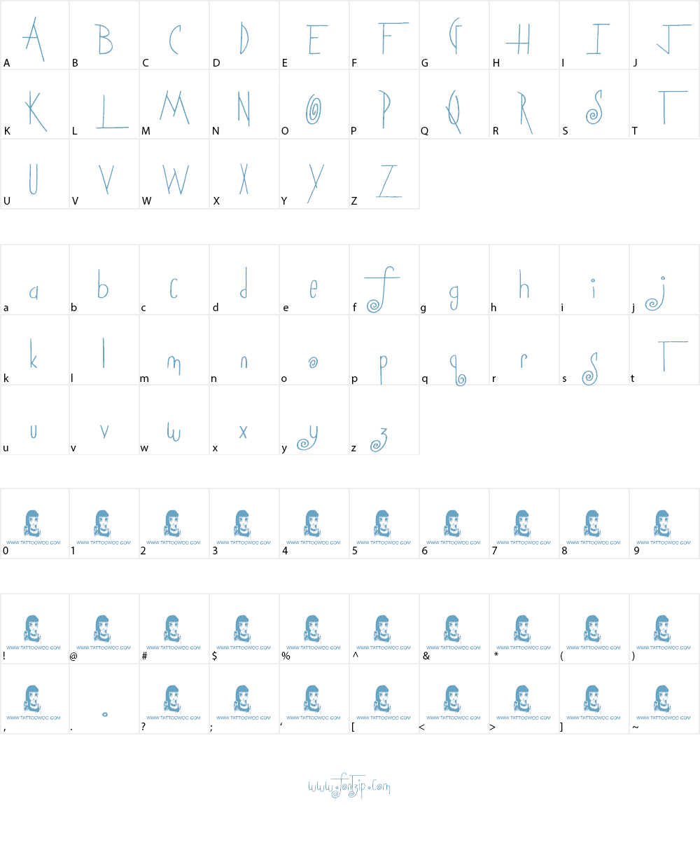 Squicky Font Character