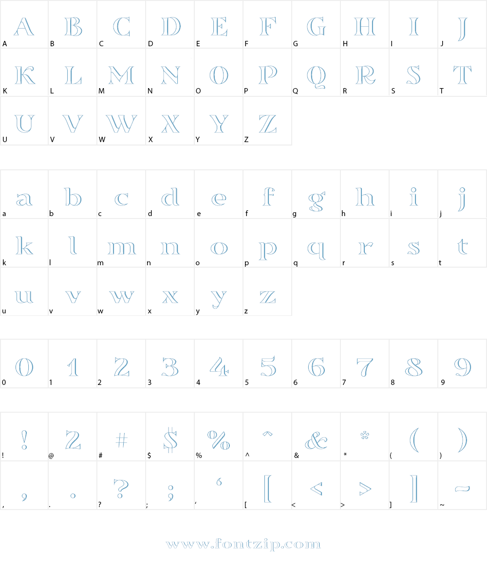 Sortefax Font Character