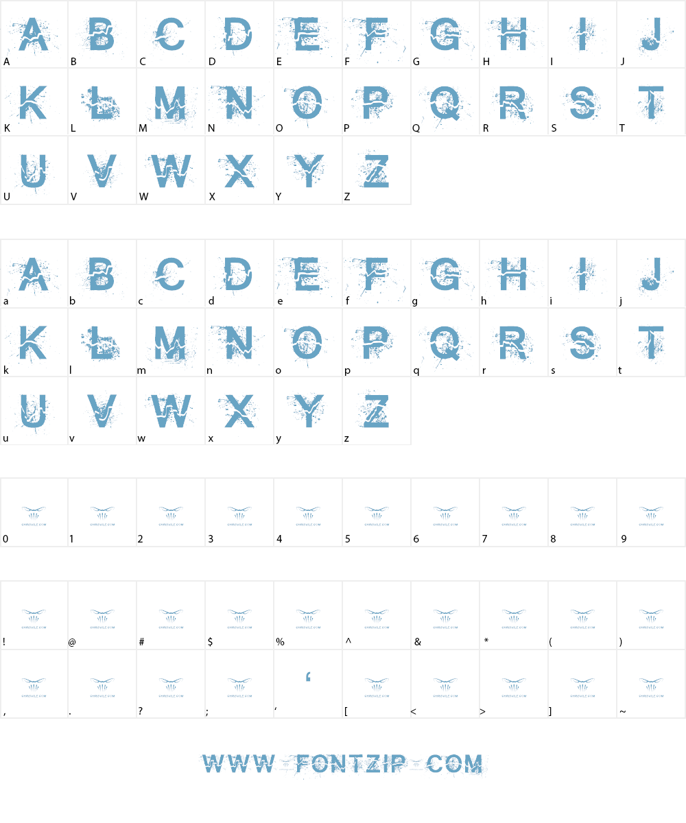 All Cracked Out Font Character