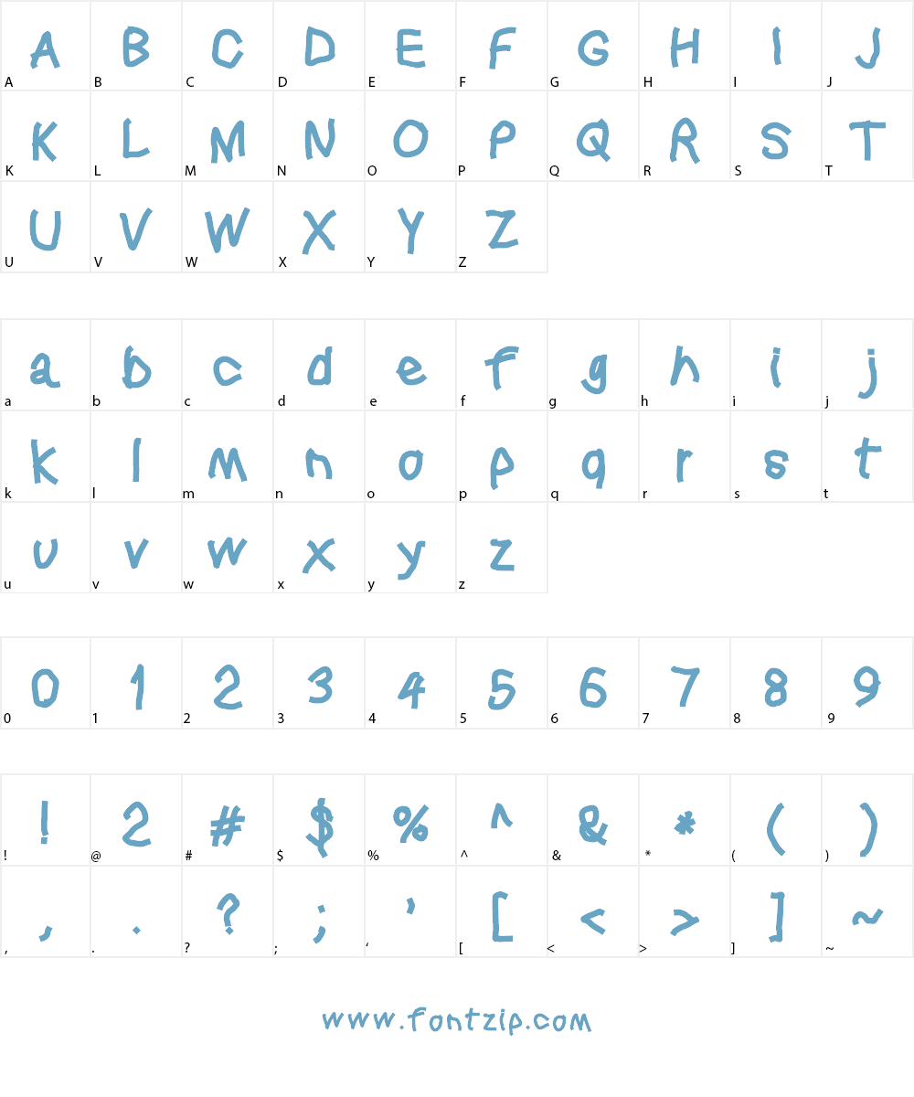 Squared Hand Font Character