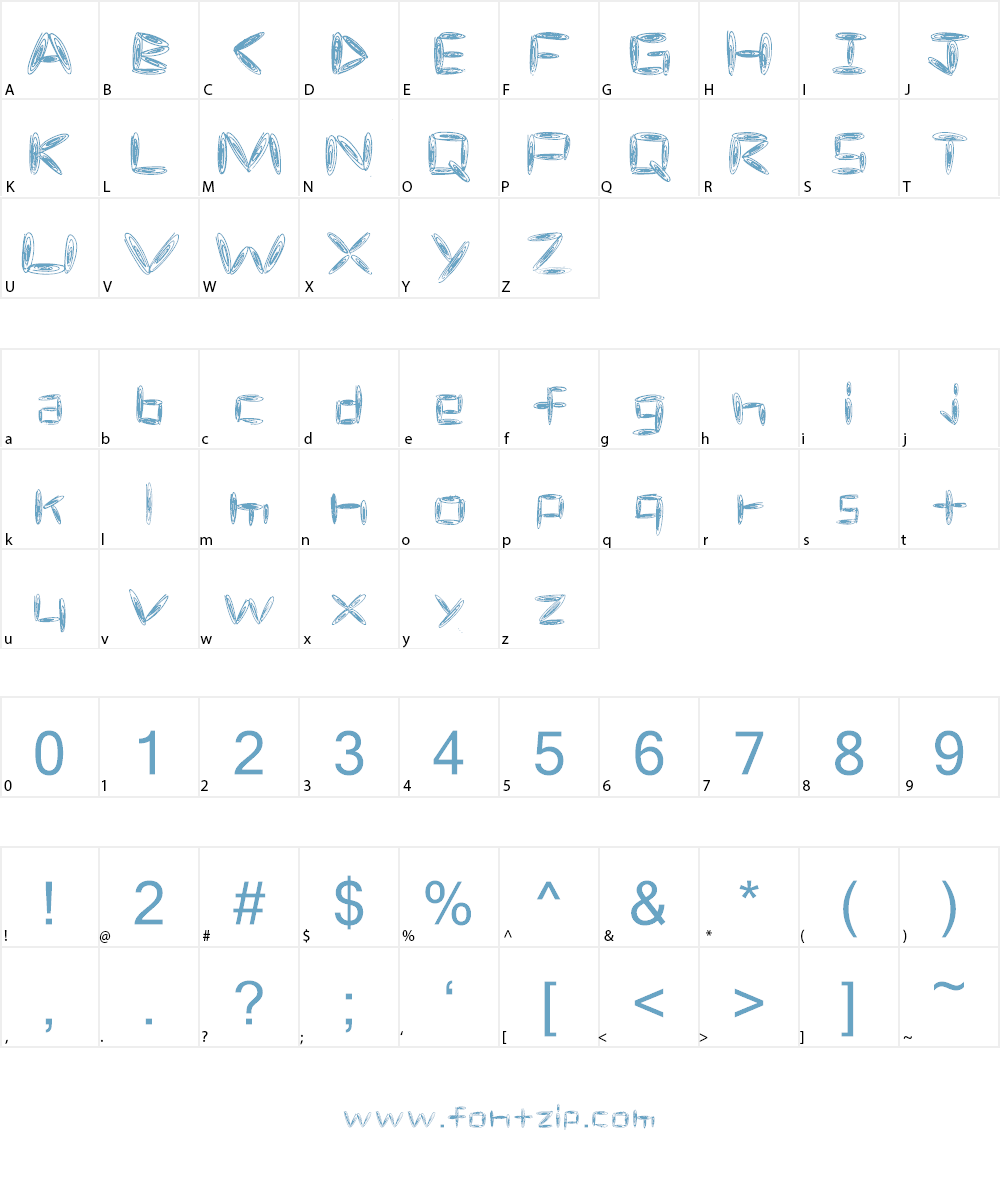 spacetime Font Character