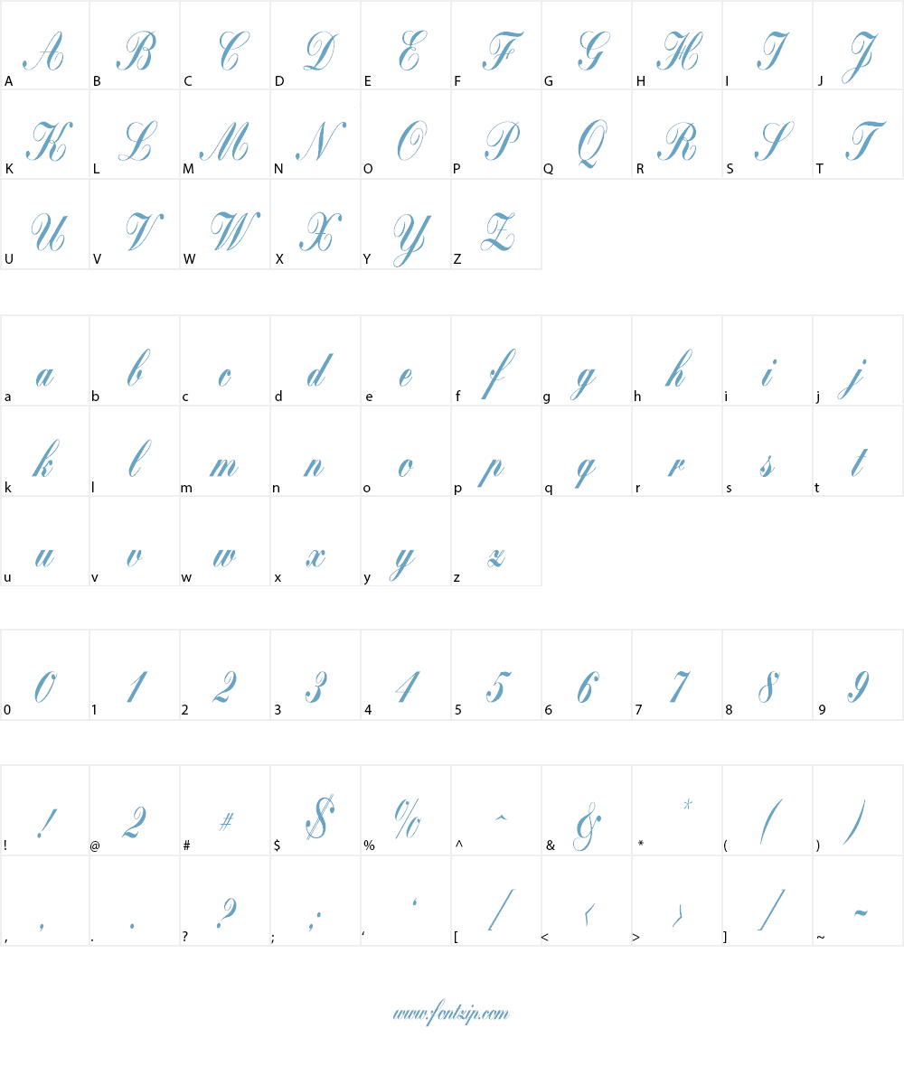 Bolina Font Character