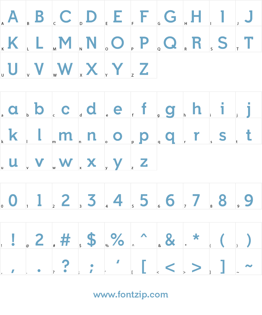 Indulta SemiSerif Font Character