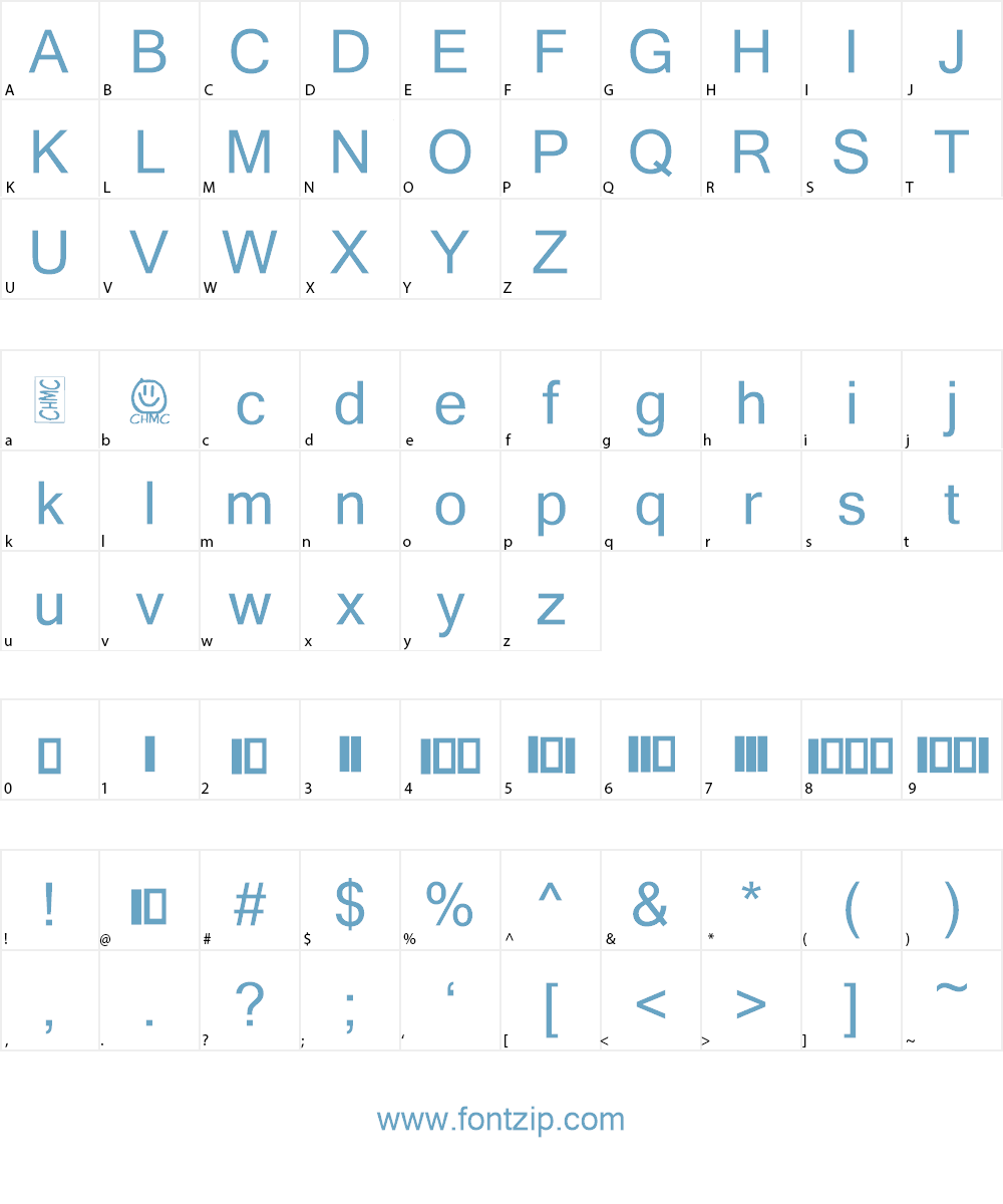 Heaven the Binary Font Character