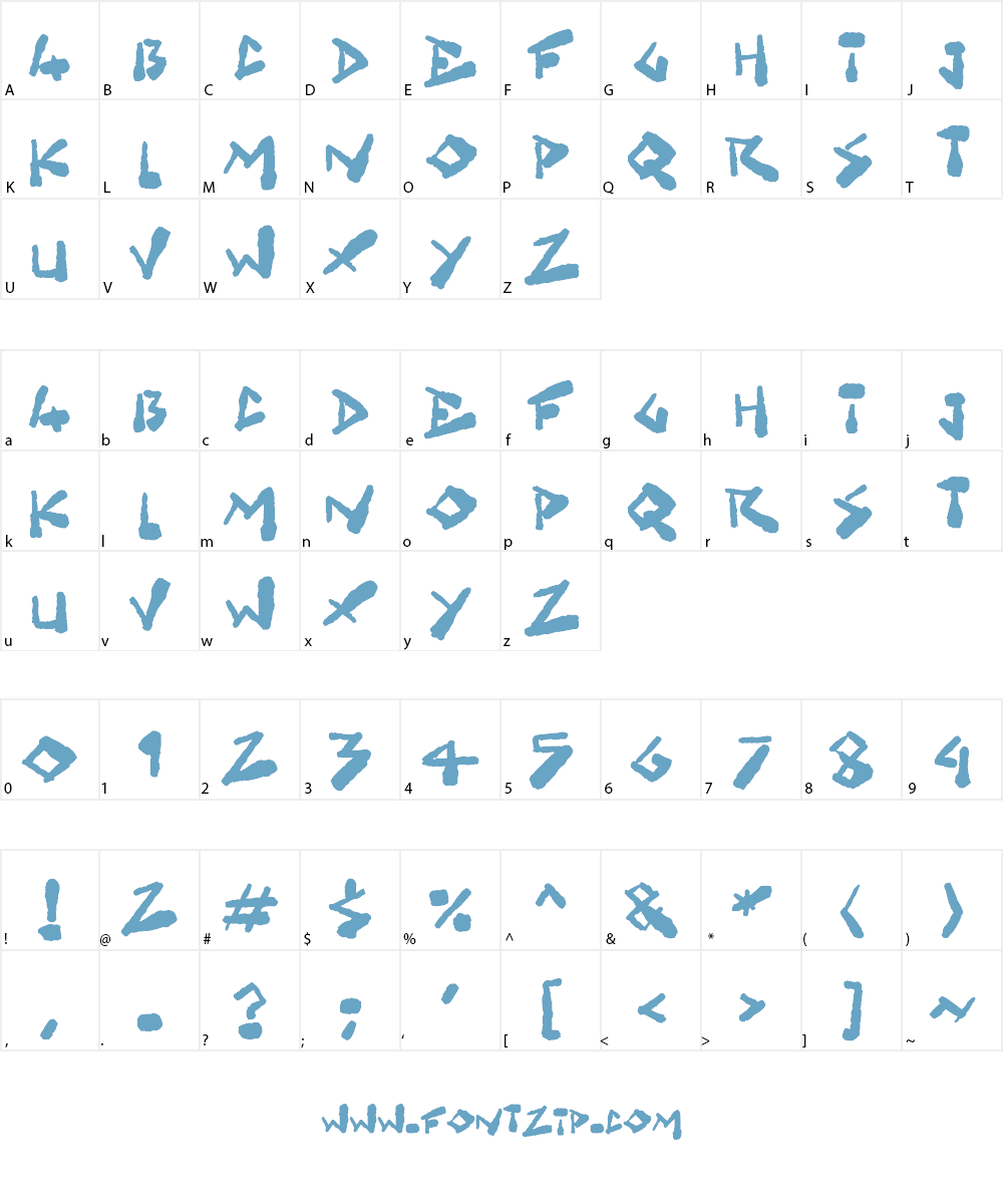Grungelings Font Character