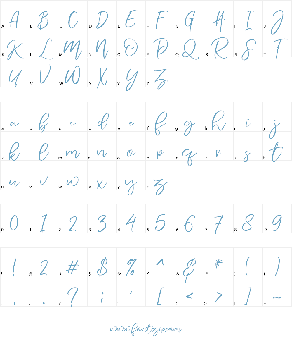 Nermola Script Font Character