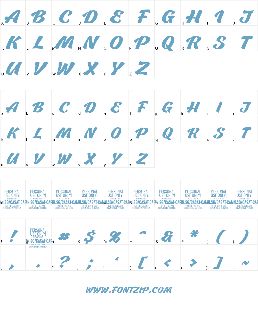 Casat Cap Bold PERSONAL USE Font Character