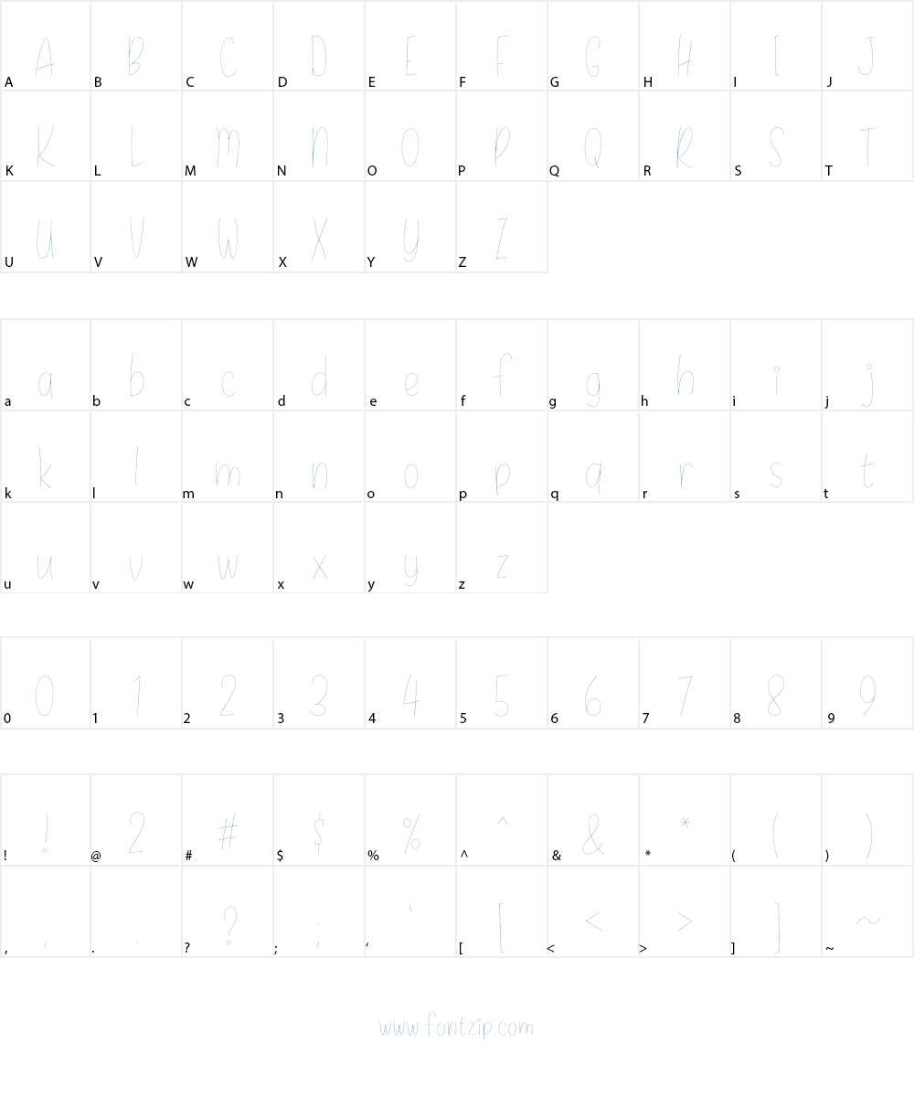 Daisy Rae Thin Font Character