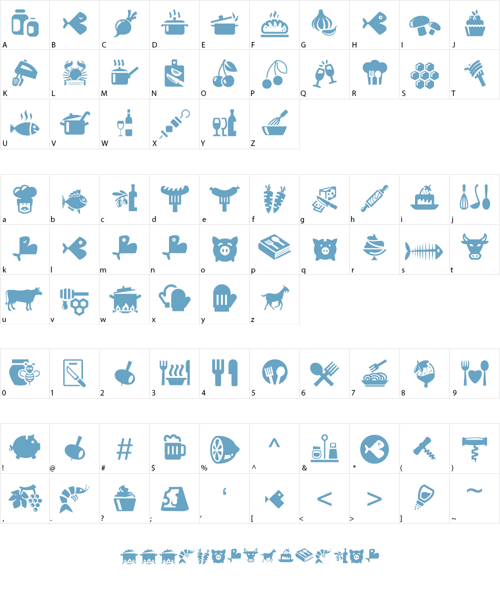 Bocartes fritos Font Character