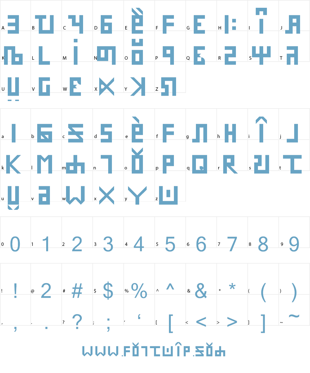 Hinglish mirror Font Character