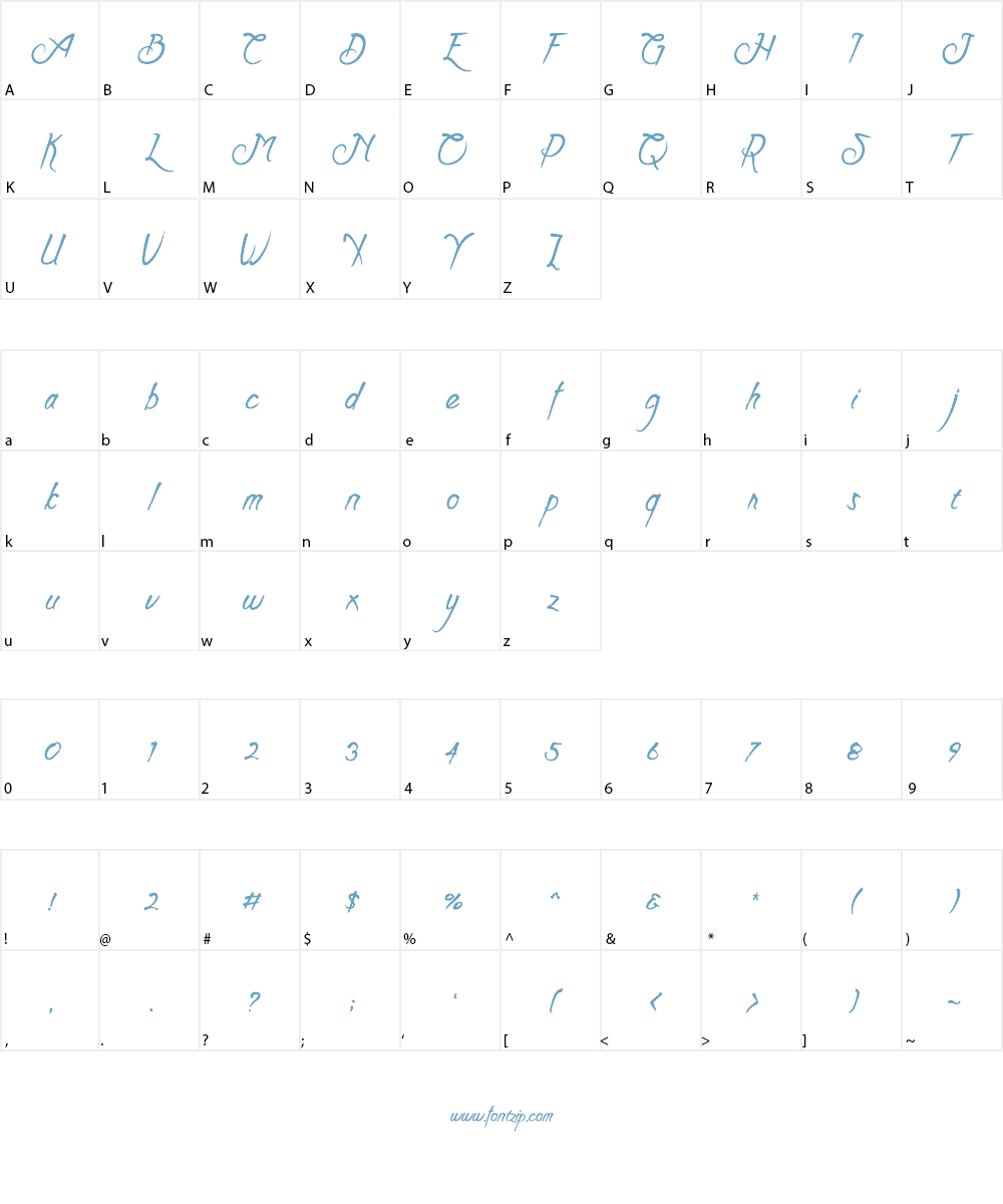 Clarraph Script Personal Use Font Character