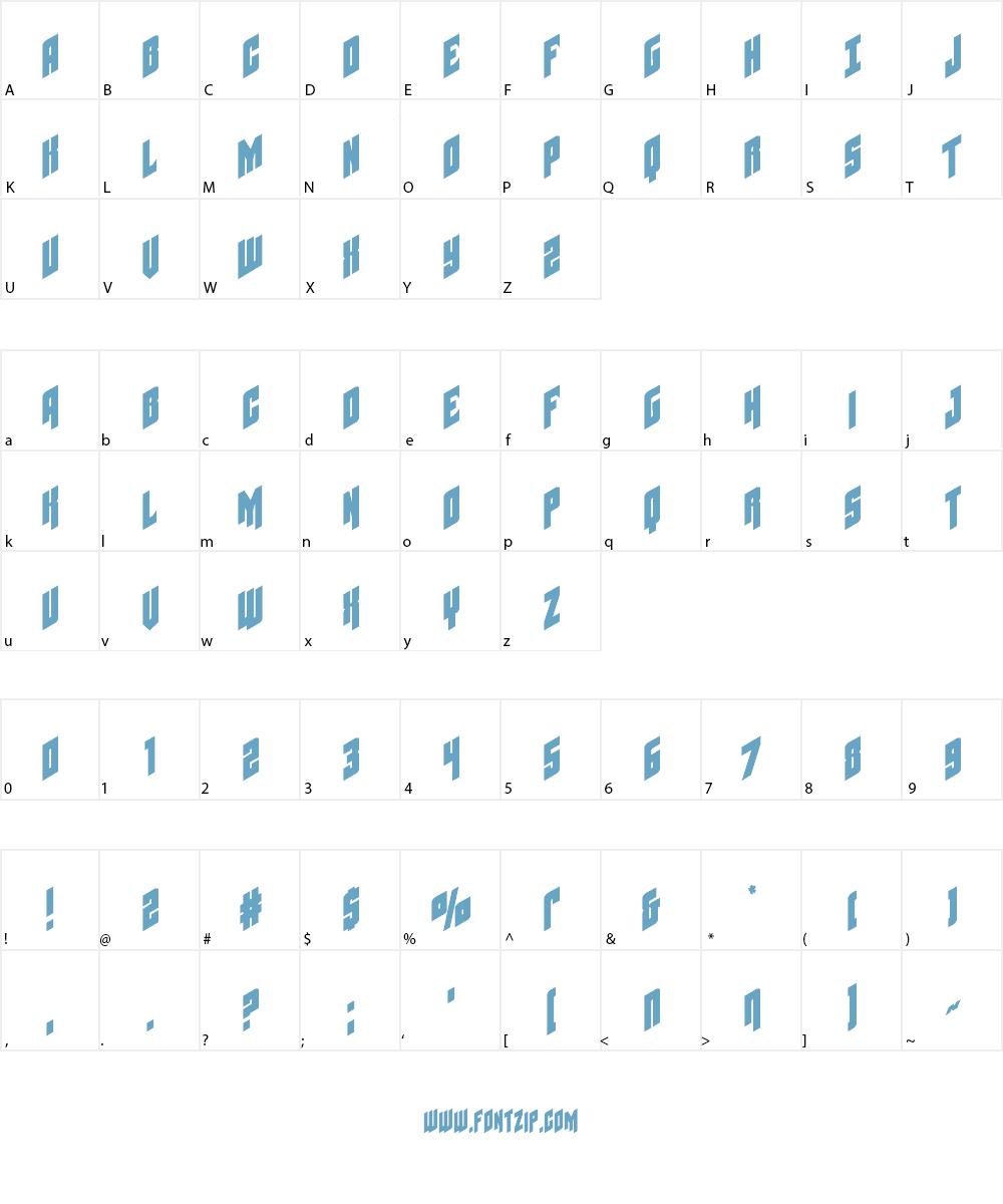 Galaxy Force Font Character