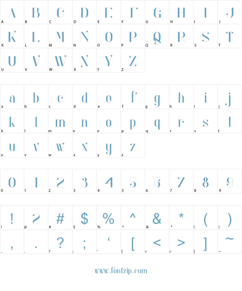 KOCKA DISPLAY Font Character