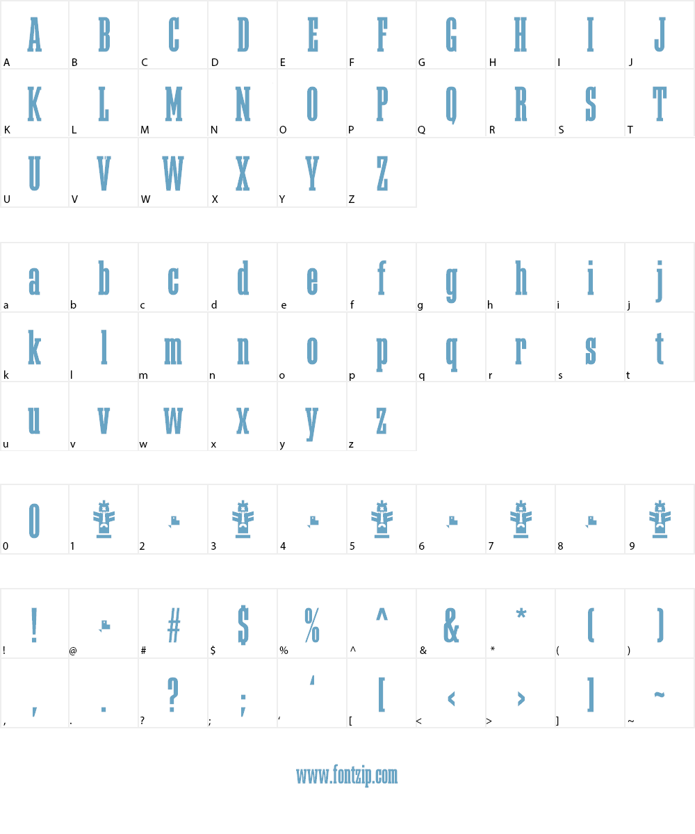 Megalito Slab Font Character
